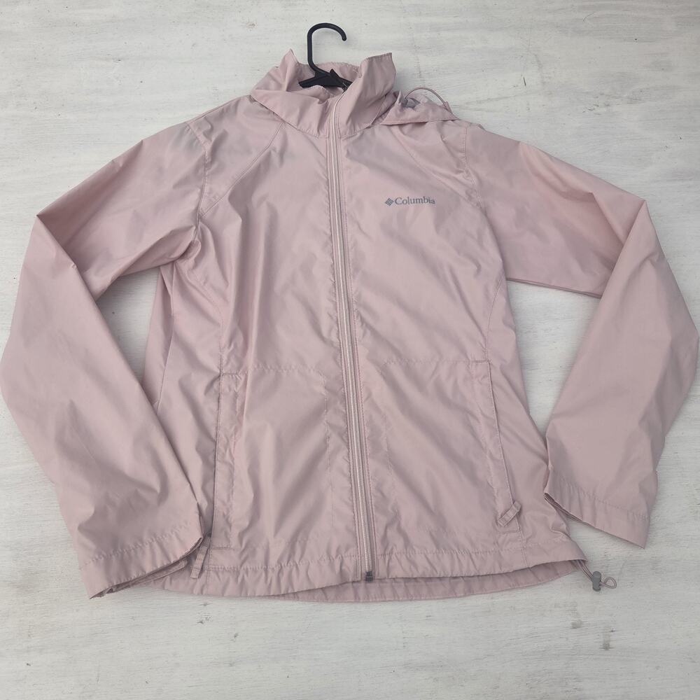 Columbia Jacket Womens Small Pink Windbreaker Shell Lightweight Coat Zip